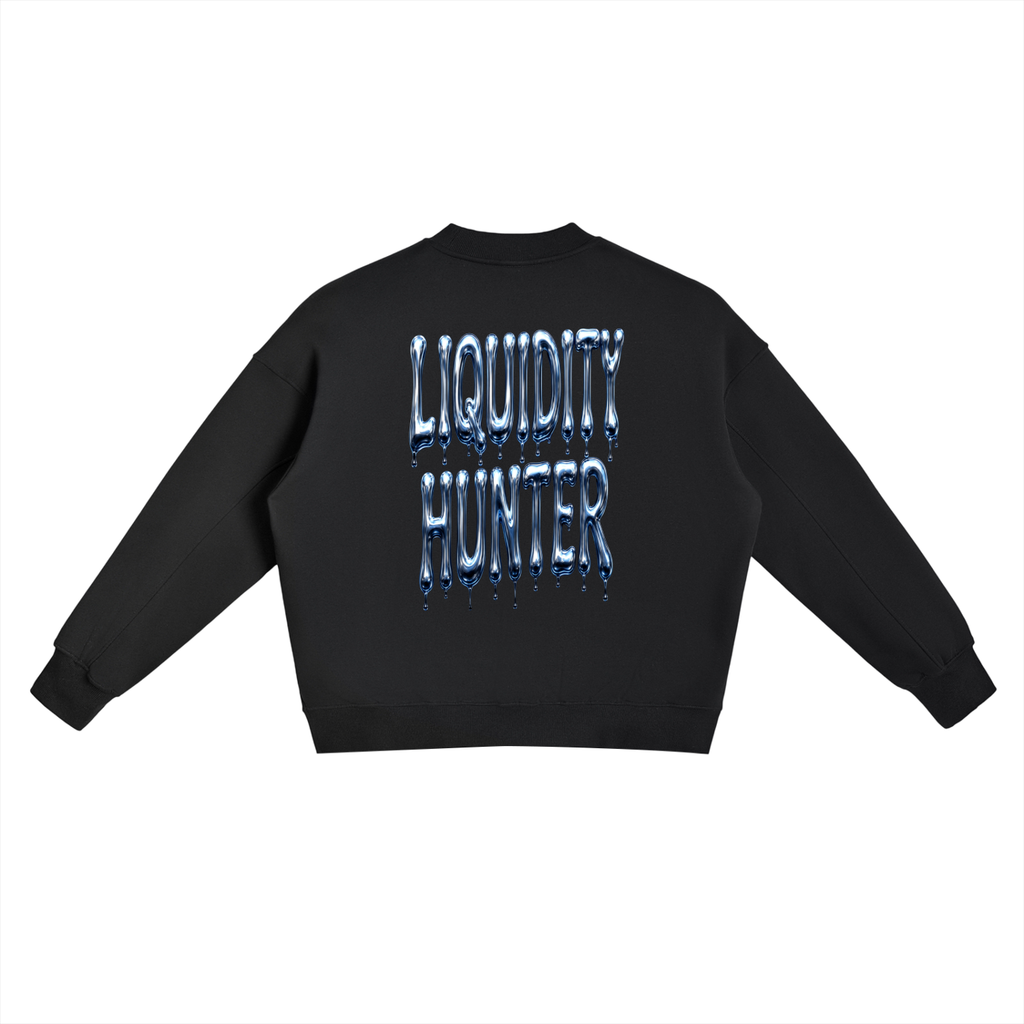 LIQUIDITY HUNTER Fleece Side Slit Crewneck Sweatshirt