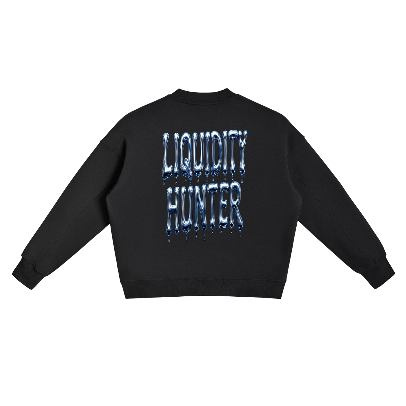 LIQUIDITY HUNTER Fleece Side Slit Crewneck Sweatshirt
