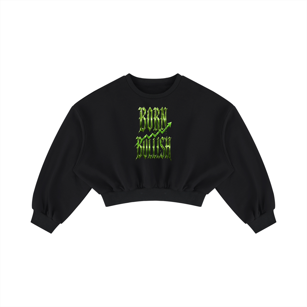 BORN BULLISH Boxy Cropped Crewneck Sweatshirt