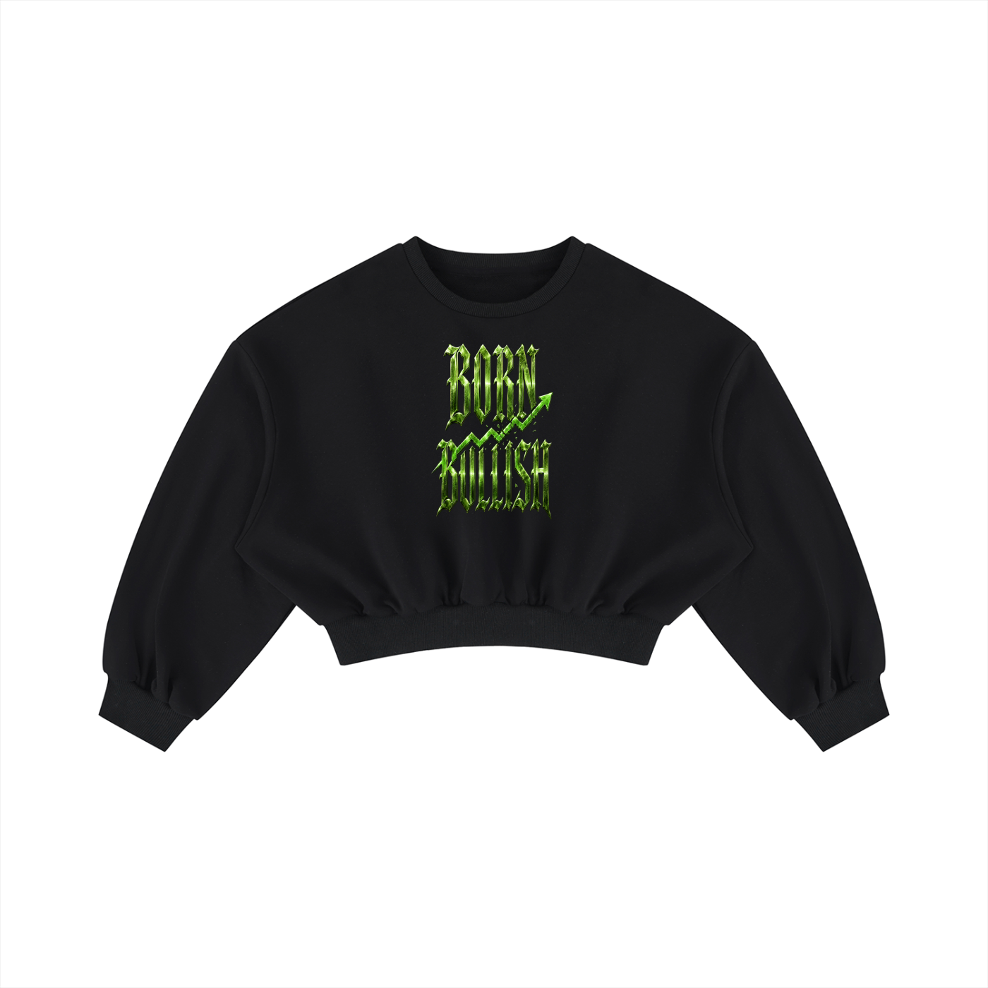 BORN BULLISH Boxy Cropped Crewneck Sweatshirt
