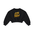 LIFE IN PROFIT Boxy Cropped Crewneck Sweatshirt