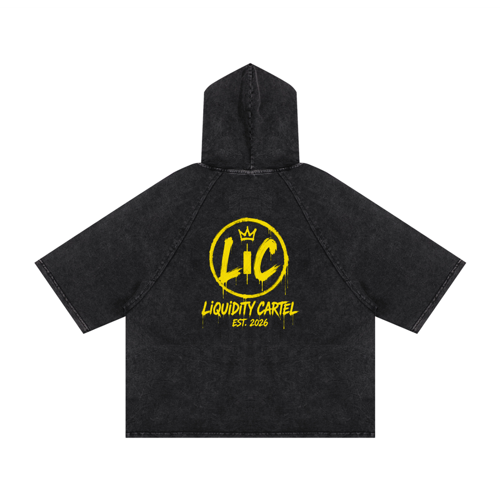 STOIC SYNDICATE Snow Washed Hooded Boxy T-Shirt