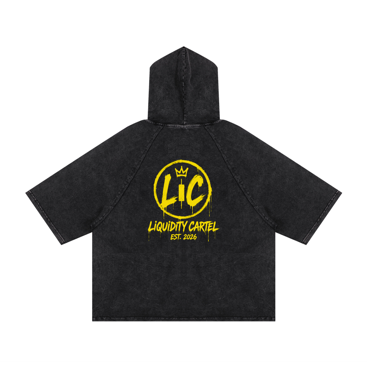 STOIC SYNDICATE Snow Washed Hooded Boxy T-Shirt
