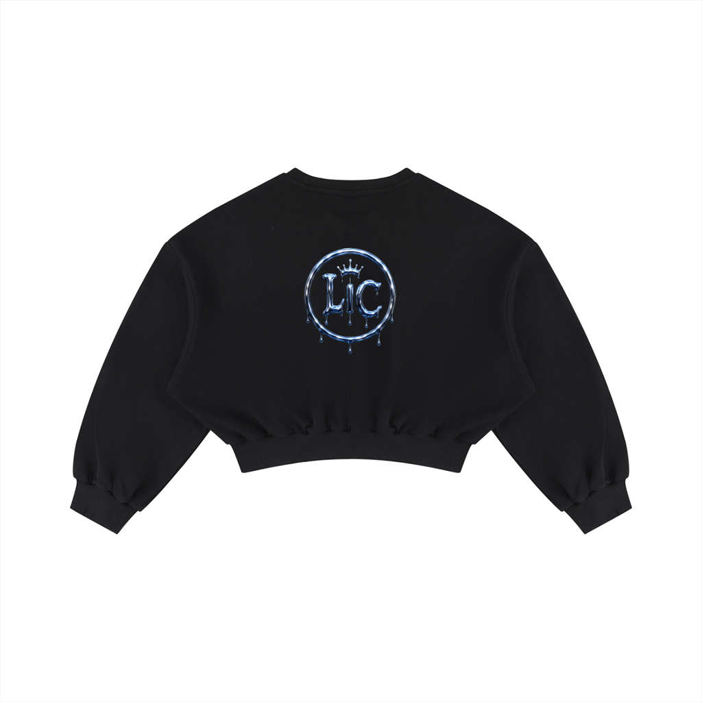 LIQUIDITY HUNTER Boxy Cropped Crewneck Sweatshirt