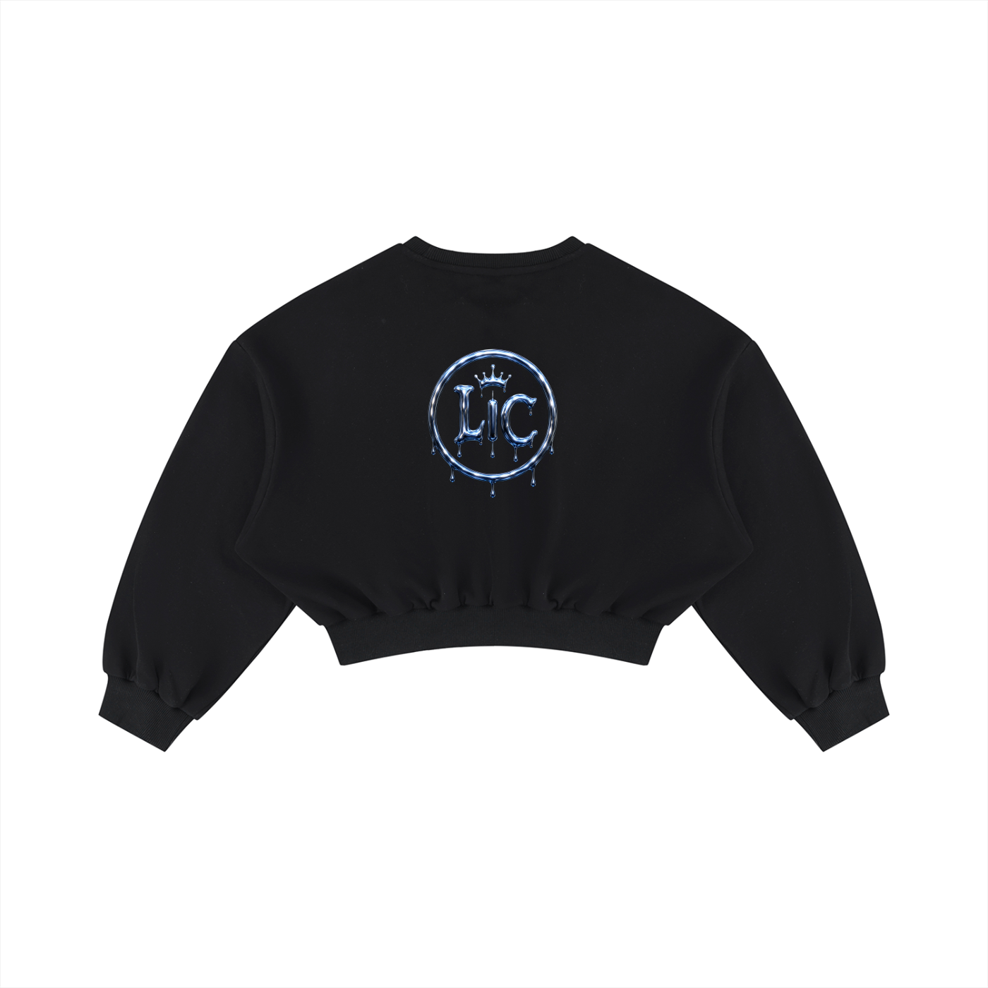 LIQUIDITY HUNTER Boxy Cropped Crewneck Sweatshirt