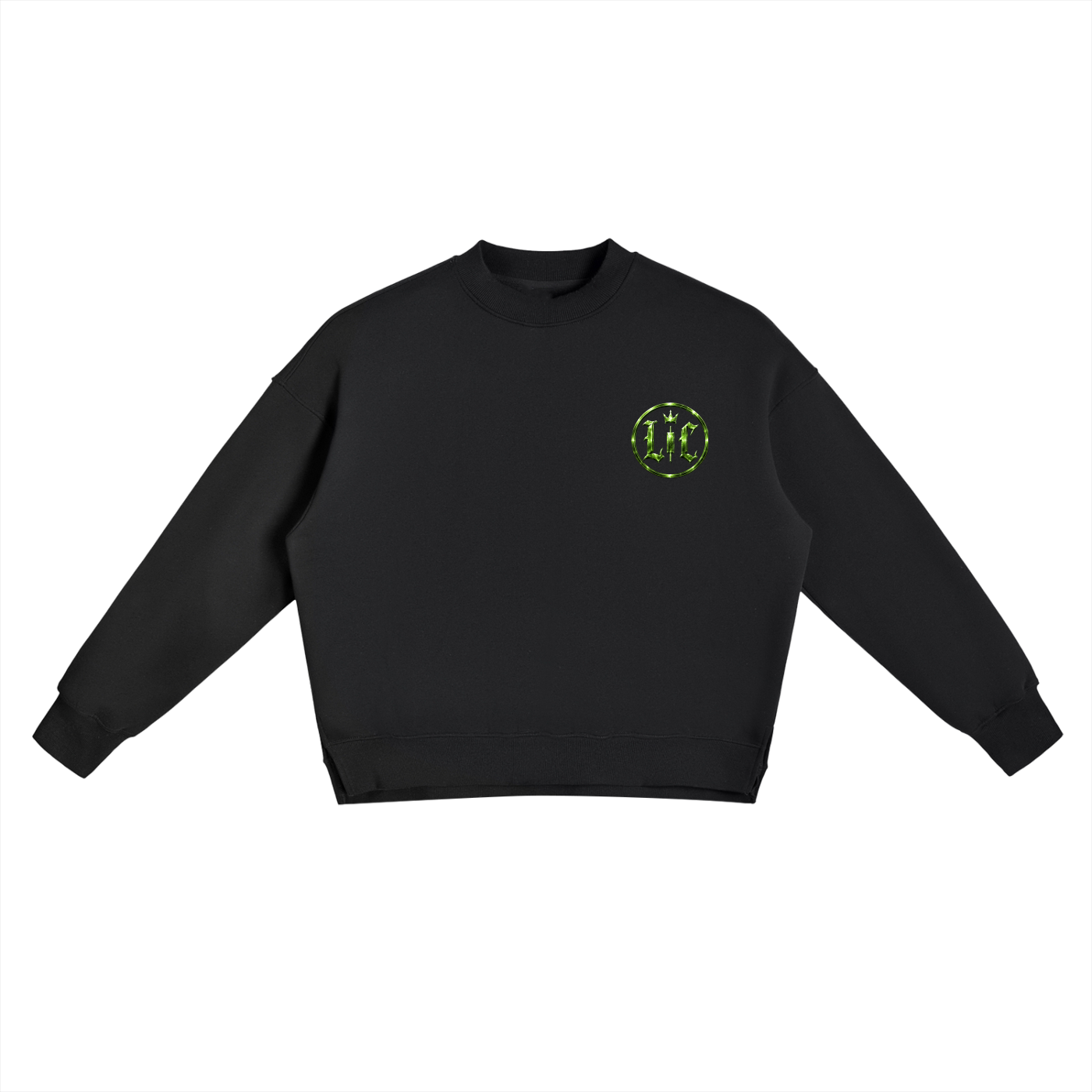 BORN BULLISH Fleece Side Slit Crewneck Sweatshirt