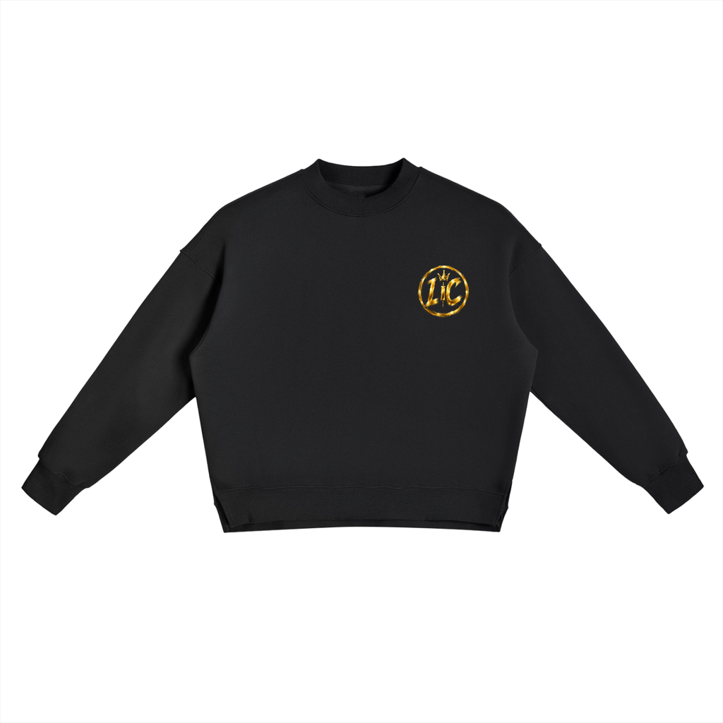 LIFE IN PROFIT Fleece Side Slit Crewneck Sweatshirt