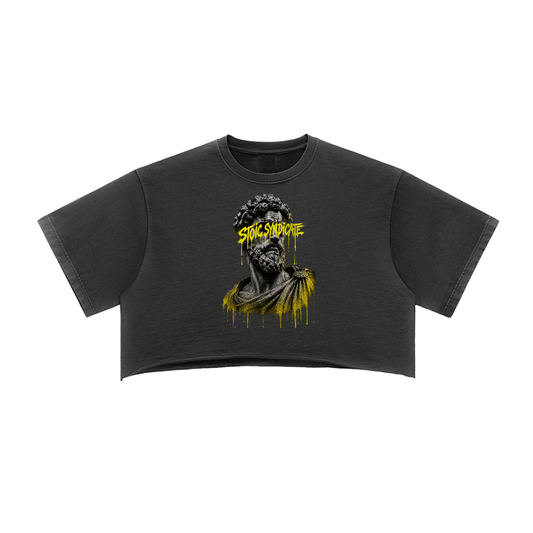 STOIC SYNDICATE Snow Washed Boxy Crop Top