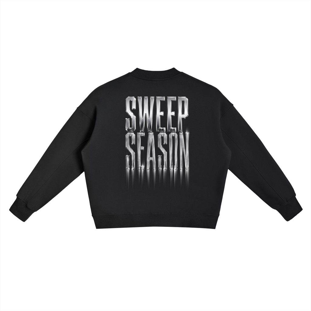 SWEEP SEASON Fleece Side Slit Crewneck Sweatshirt