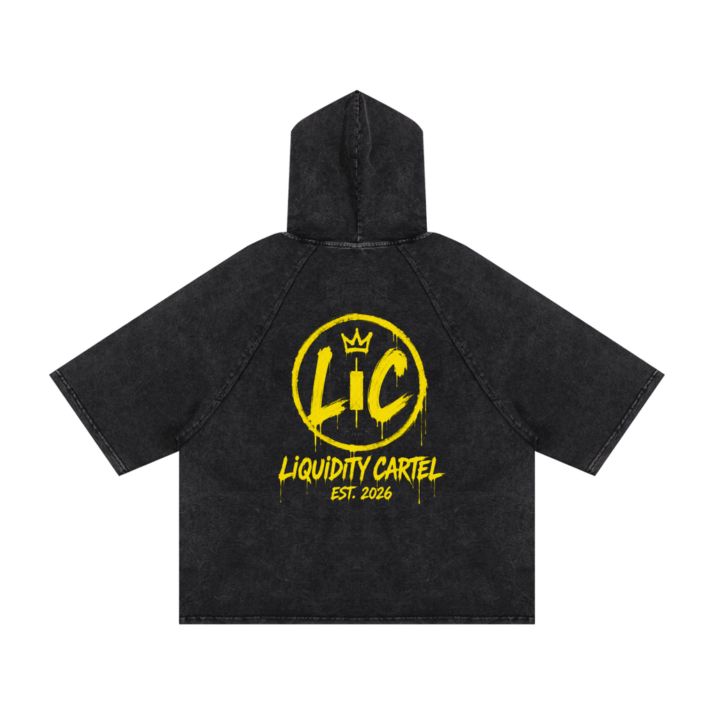 STOIC SYNDICATE Snow Washed Hooded Boxy T-Shirt
