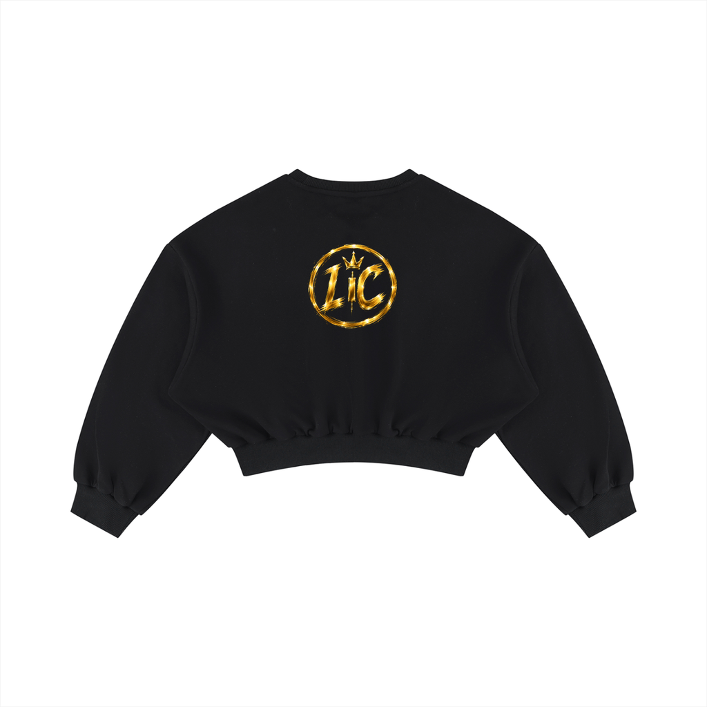 LIFE IN PROFIT Boxy Cropped Crewneck Sweatshirt