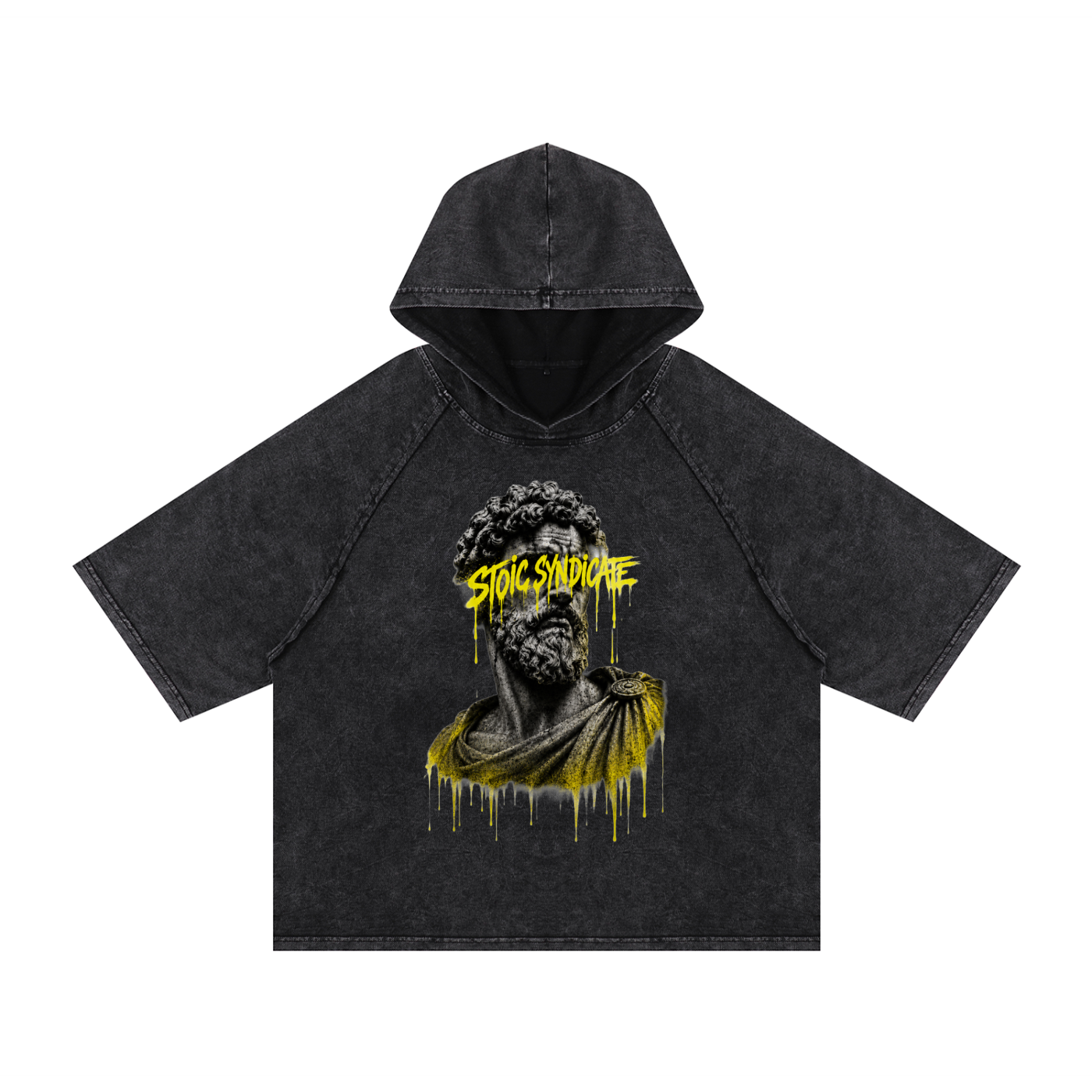 STOIC SYNDICATE Snow Washed Hooded Boxy T-Shirt