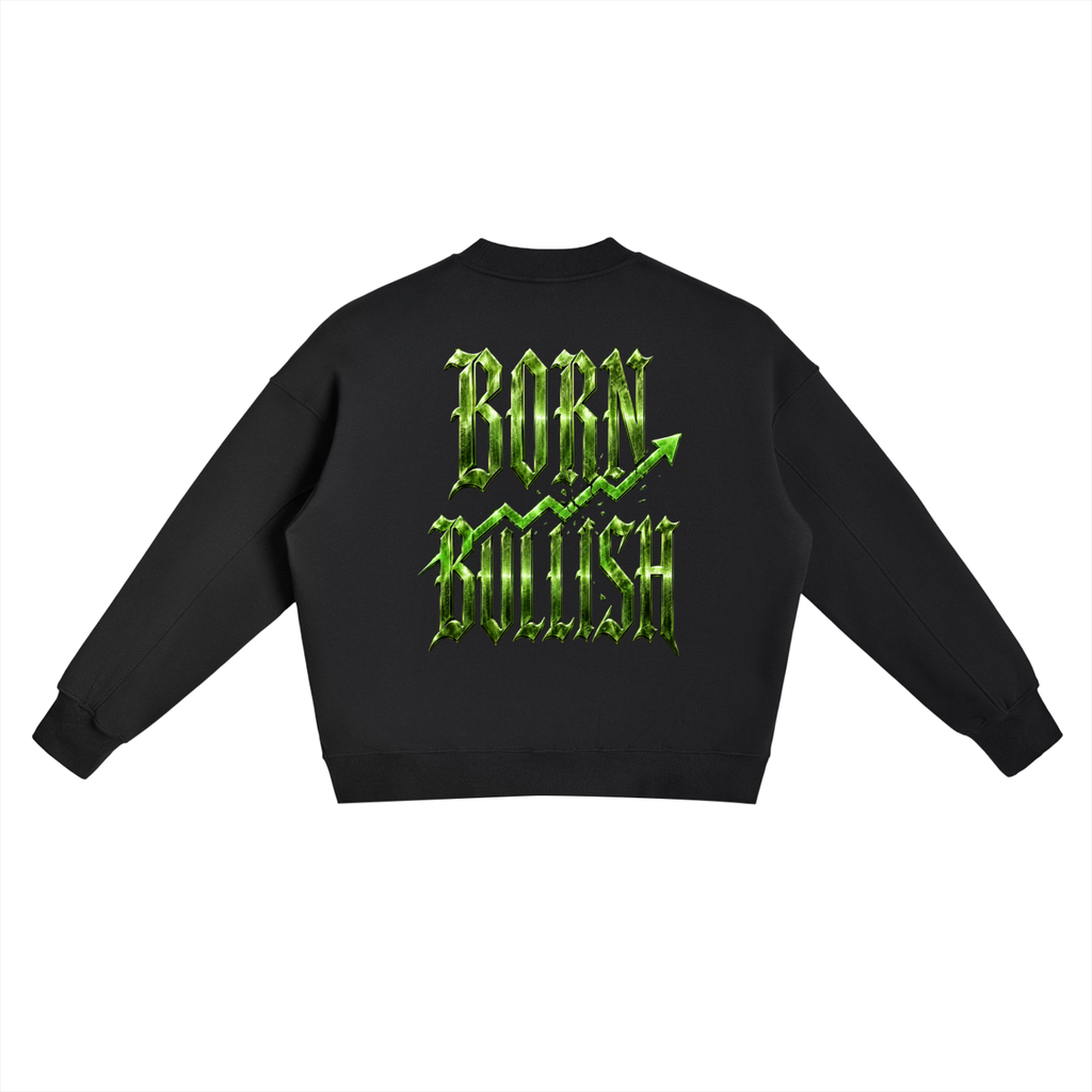 BORN BULLISH Fleece Side Slit Crewneck Sweatshirt